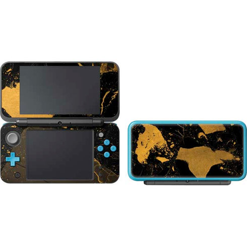 Black and Gold Scattered Marble Nintendo 2DS XL (2017) Skin
